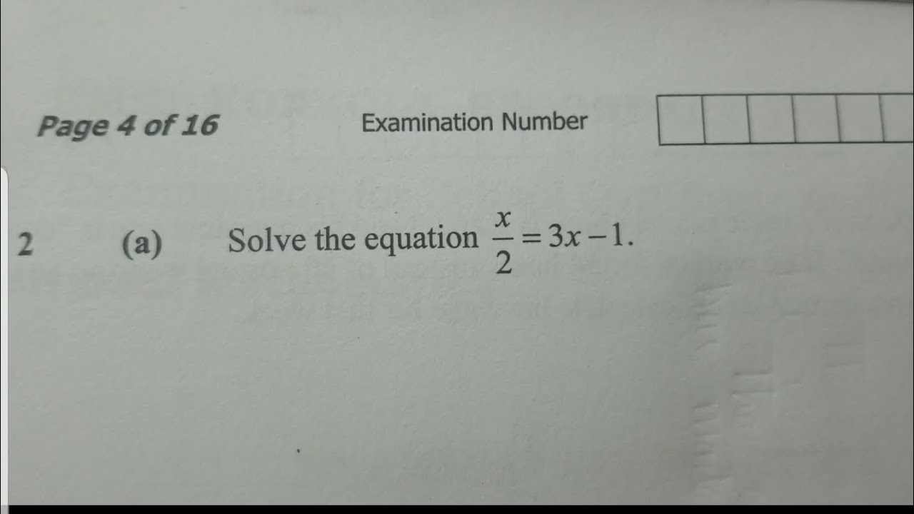 Solve the Equation