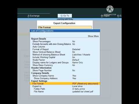 How to Export Anything in pdf format in tally prime. Export Balance sheet/ P&L A/c in Pdf format.
