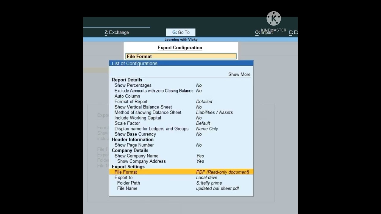 Exporting Documents to PDF in Tally Prime: A Guide for Balance Sheets and P&L Accounts