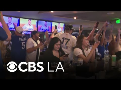 Fans react to the Dodgers winning the World Series in Game 7