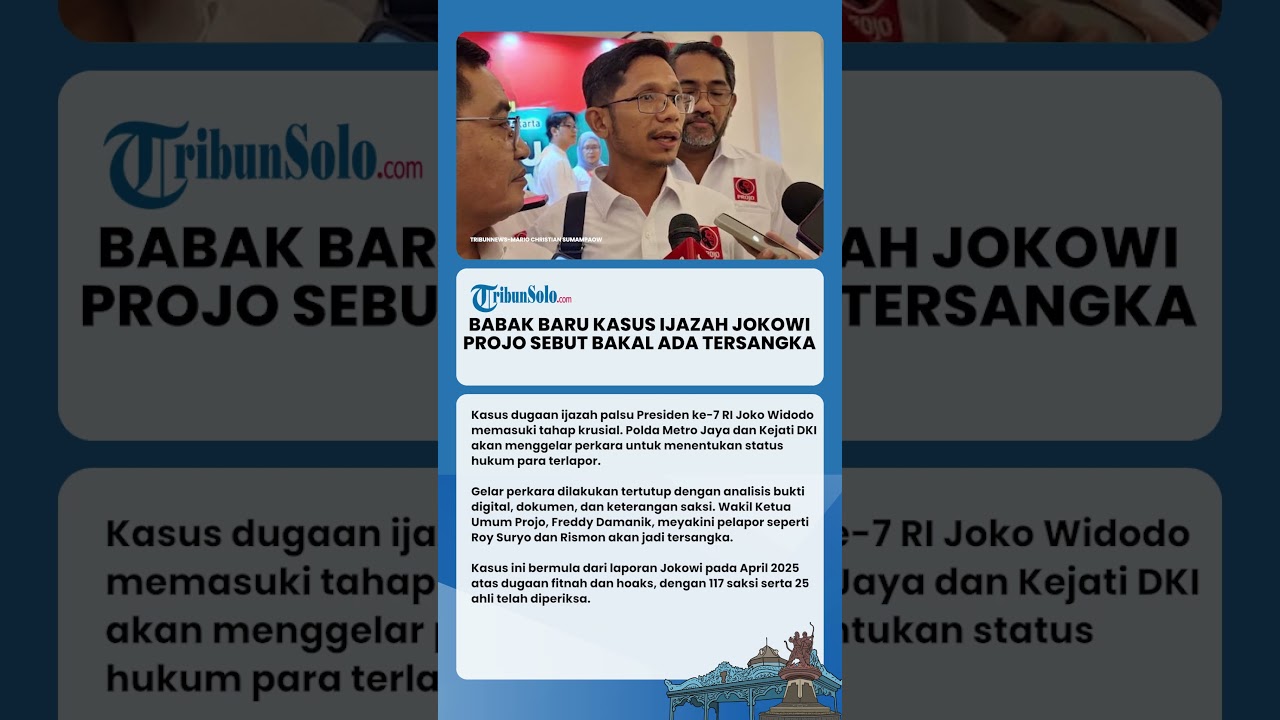 Kasus Ijazah Jokowi Masuk Tahap Penyidikan, Kubu Projo Waspada Ada Pihak Terancam Jadi Tersangka βοΈ