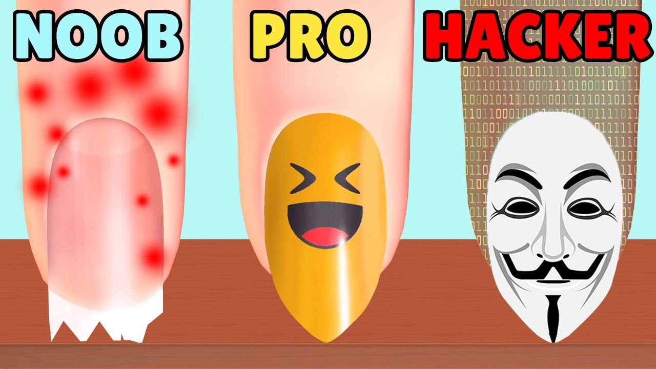 Noob, Pro & Hacker Clash in Nail Salon 3D 🎮