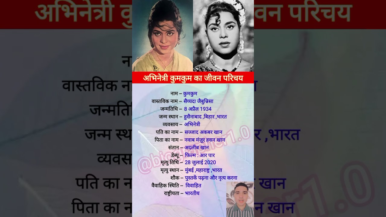 Actress Kumkum biography | अभिनेत्री कुमकुम | #youtubeshorts
