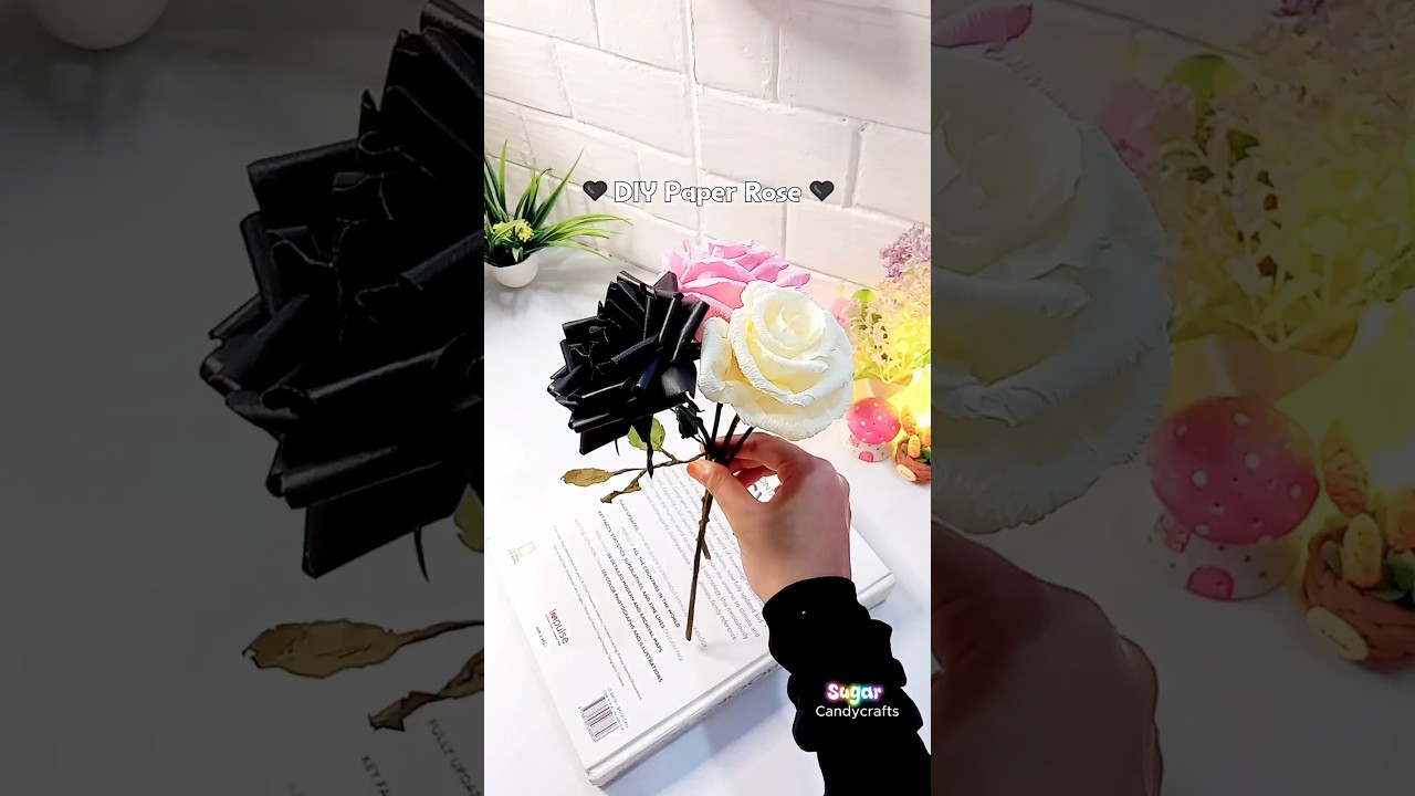 Super Aesthetic Black Rose using Regular Paper /DIY paper Flower
