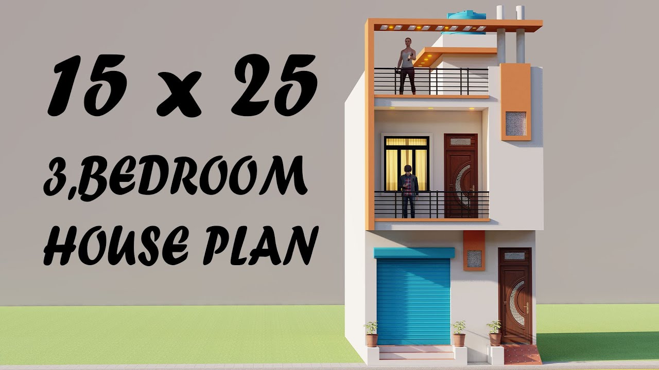15x25 3-Bed Shop & House Elevation 🏠