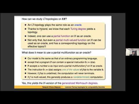 Lawvere-Tierney topologies for computability theorists - Takayuki Kihara (Nagoya University)