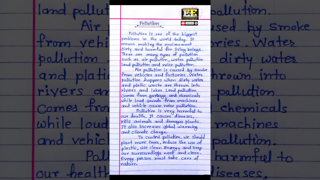 essay on pollution | pollution par essay | pollution par essay short | pollution essay 150 words |