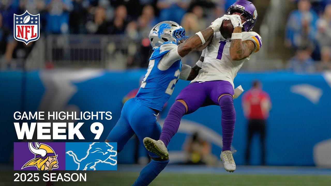 Vikings vs. Lions Week 9 Highlights | NFL 2025 Season π