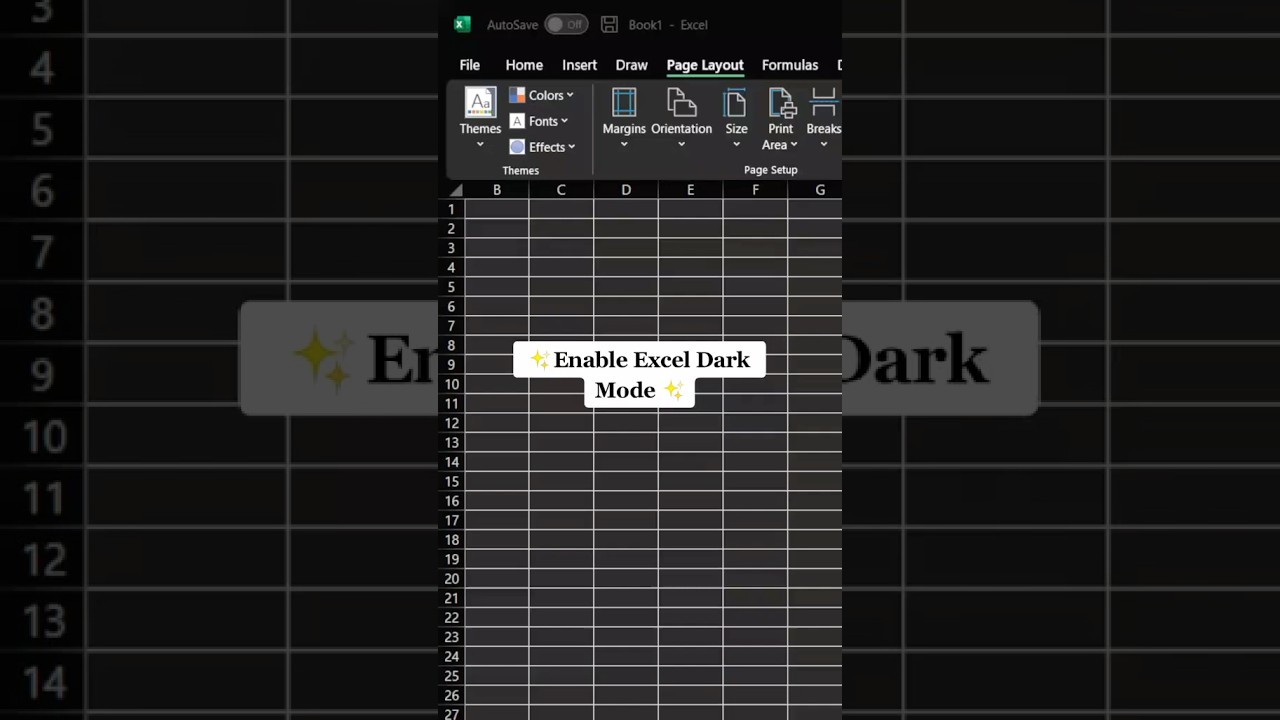 Enable Dark Mode in Excel 🌙