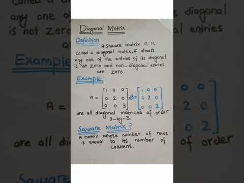 Diagonal Matrix💯 ||Square of matrix||#shorts#all about Physics