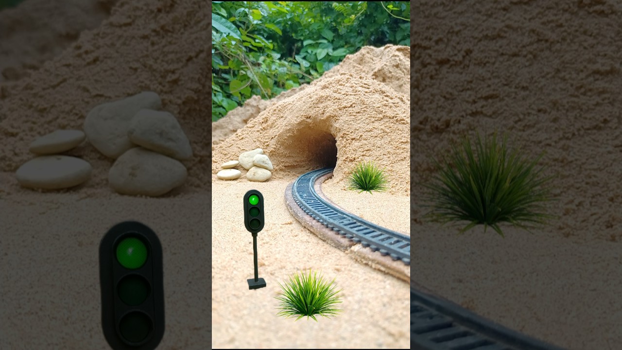 Evening Train Passing Through Sand Tunnel 🚆