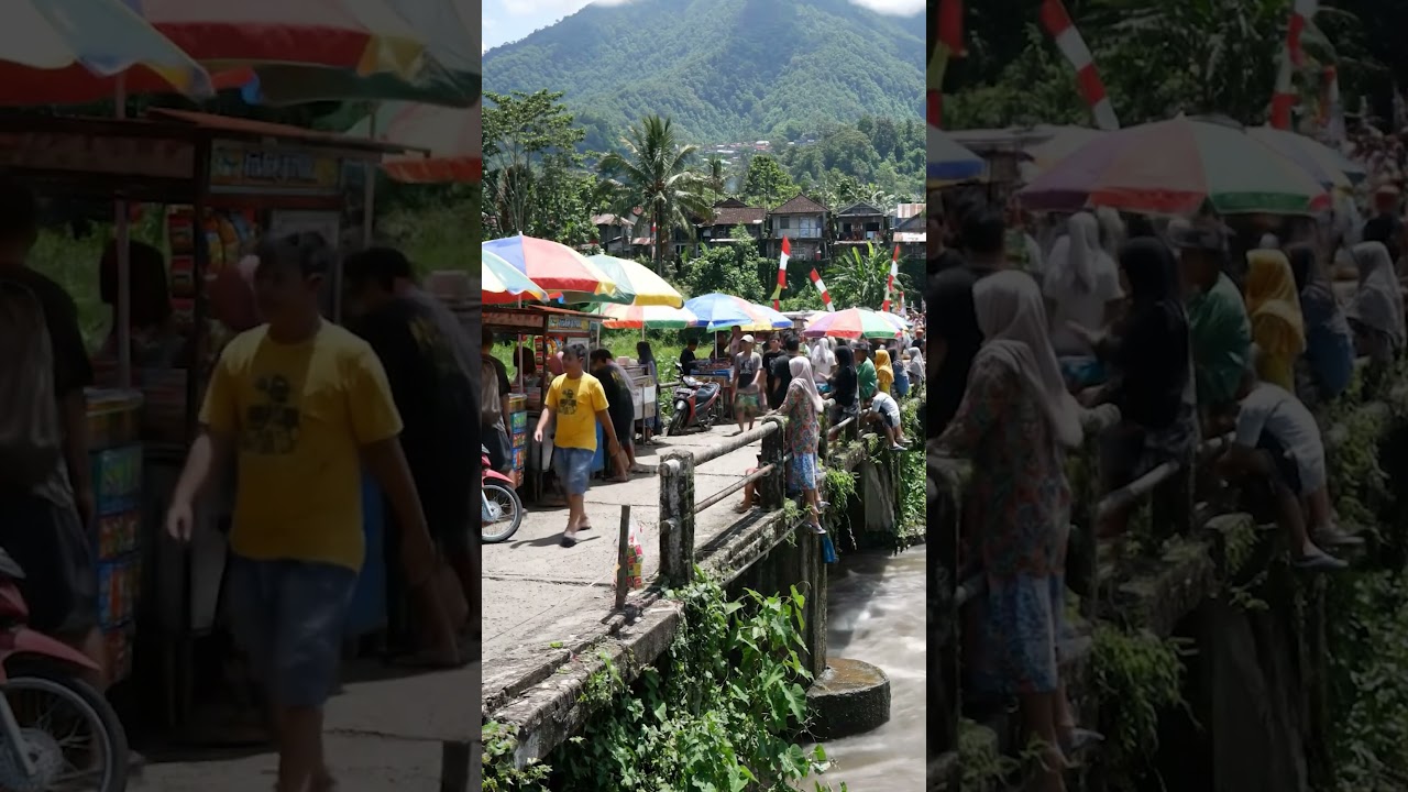 Simulasi Gempa Bumi Mengguncang Jembatan Saat Ramai Warga 🌍