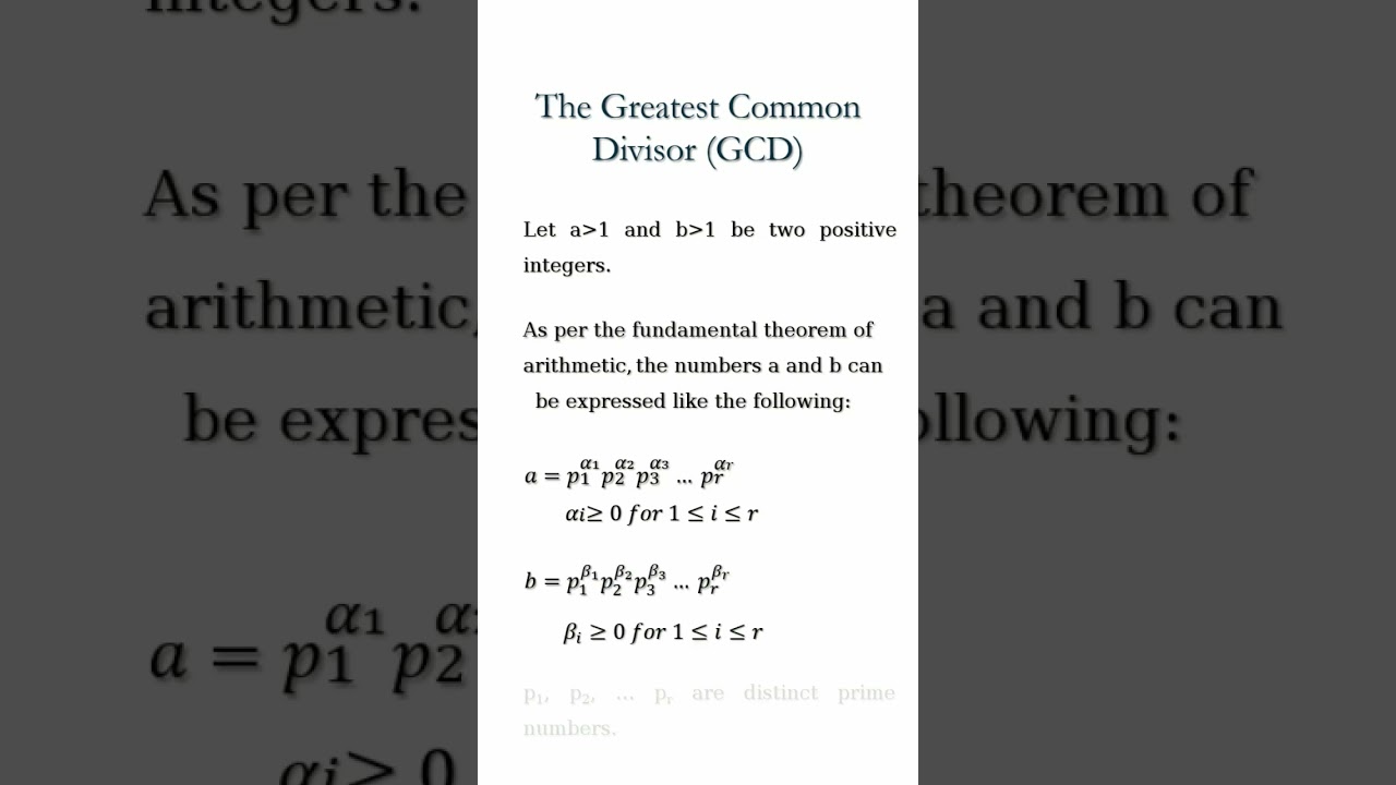Understanding the Greatest Common Divisor (GCD) in Number Theory 🔢