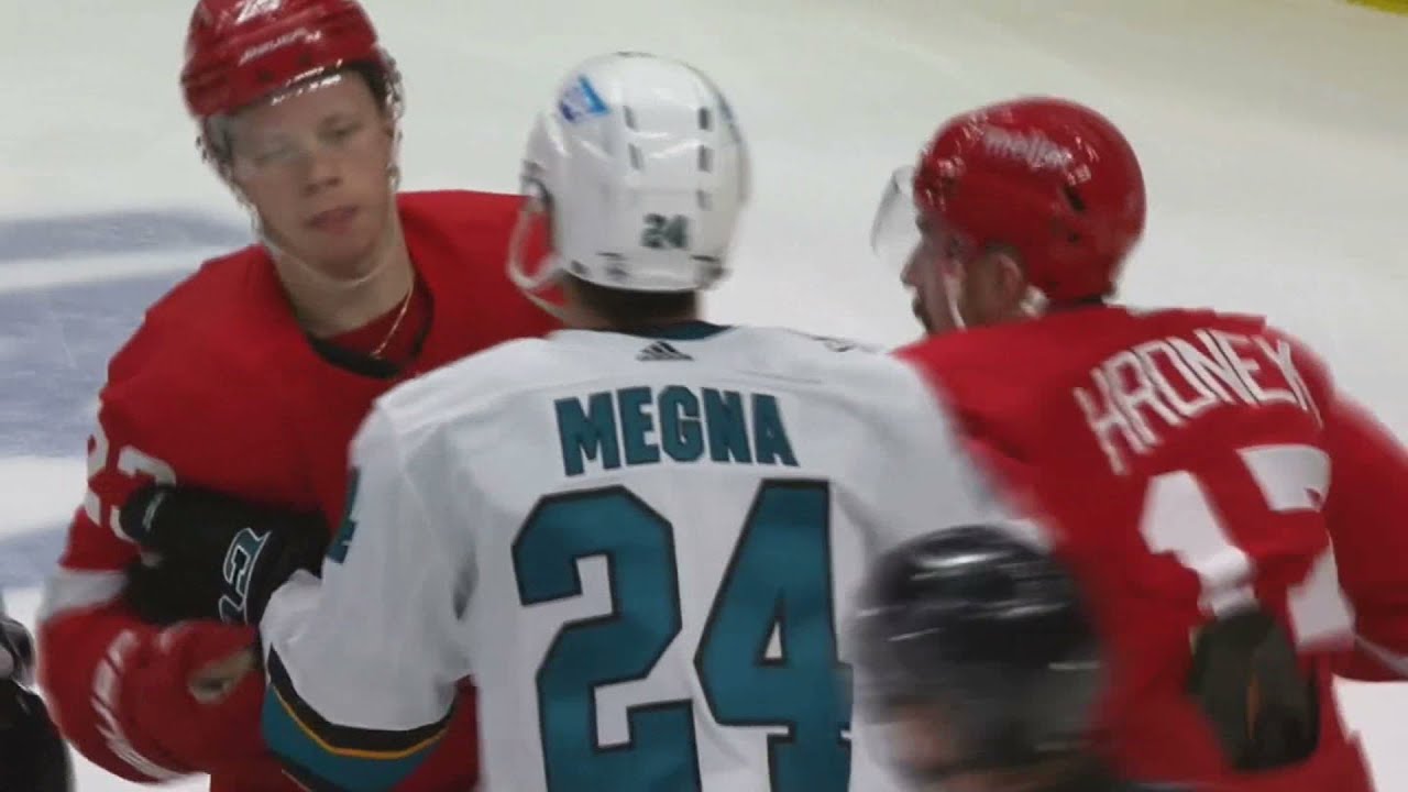 San Jose Sharks vs Detroit Red Wings Scrum 🏒