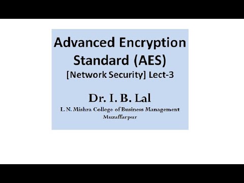 Advanced Encryption Standard (AES) Lect-3 by Dr. I. B. Lal (Network Security)