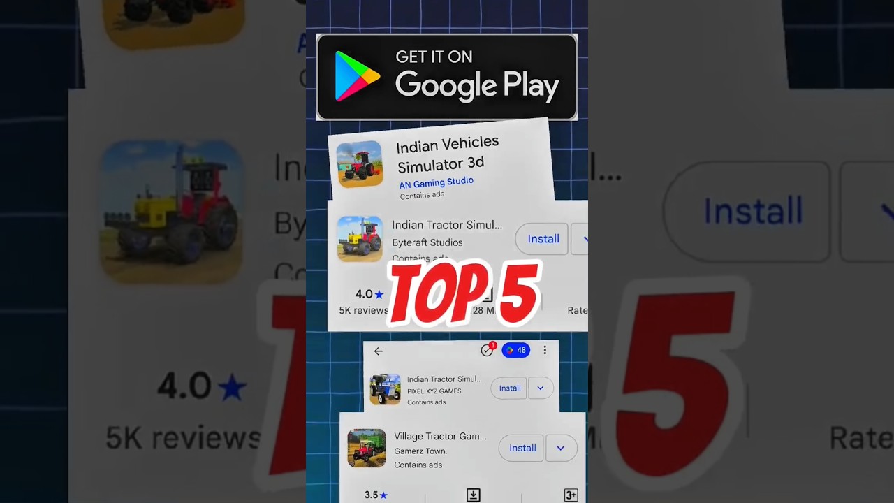 Top 5 Tractor Simulator 3D Games 🚜