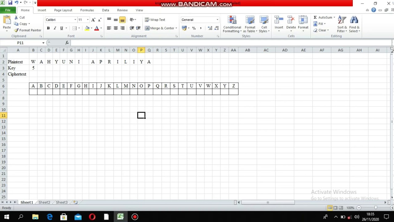 Tutorial Implementasi Caesar Cipher di Excel π