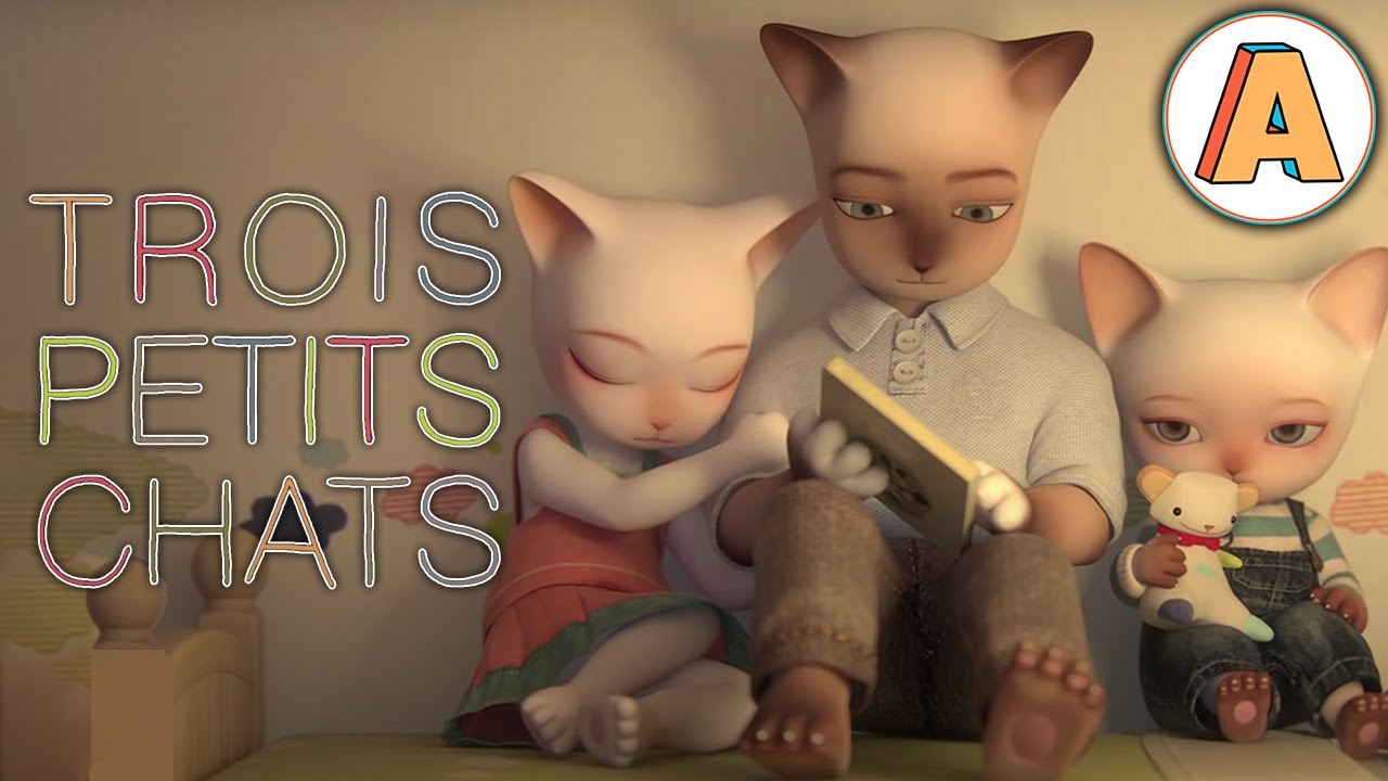 Three Little Cats - French 3D Animation Short 🐱