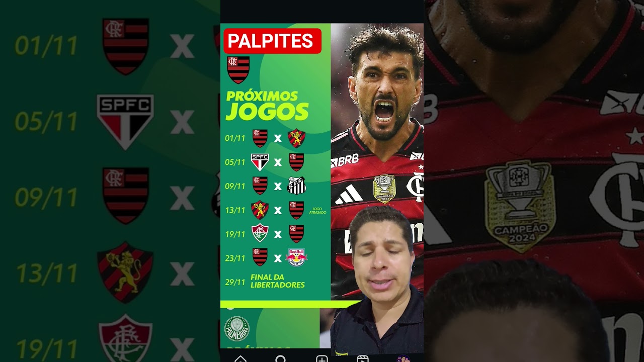🔥 Palpites para os Próximos 6 Jogos do Flamengo no Brasileirão!