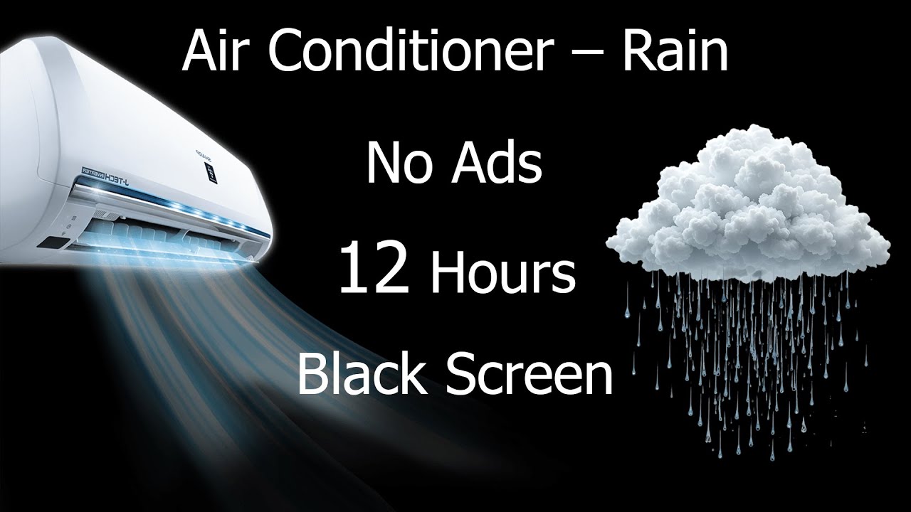[NO ADS] Fall Asleep Fast with CALMING Air Conditioner Noise and Rain Sounds Tonight