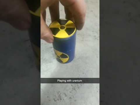Playing with uranium ore #nuclear #radioactive #geology #geigercounter #chernobyl #fallout