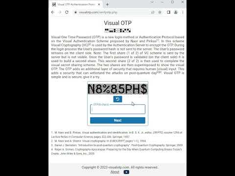 Visual OTP: The Visual One Time Password Authentication Protocol