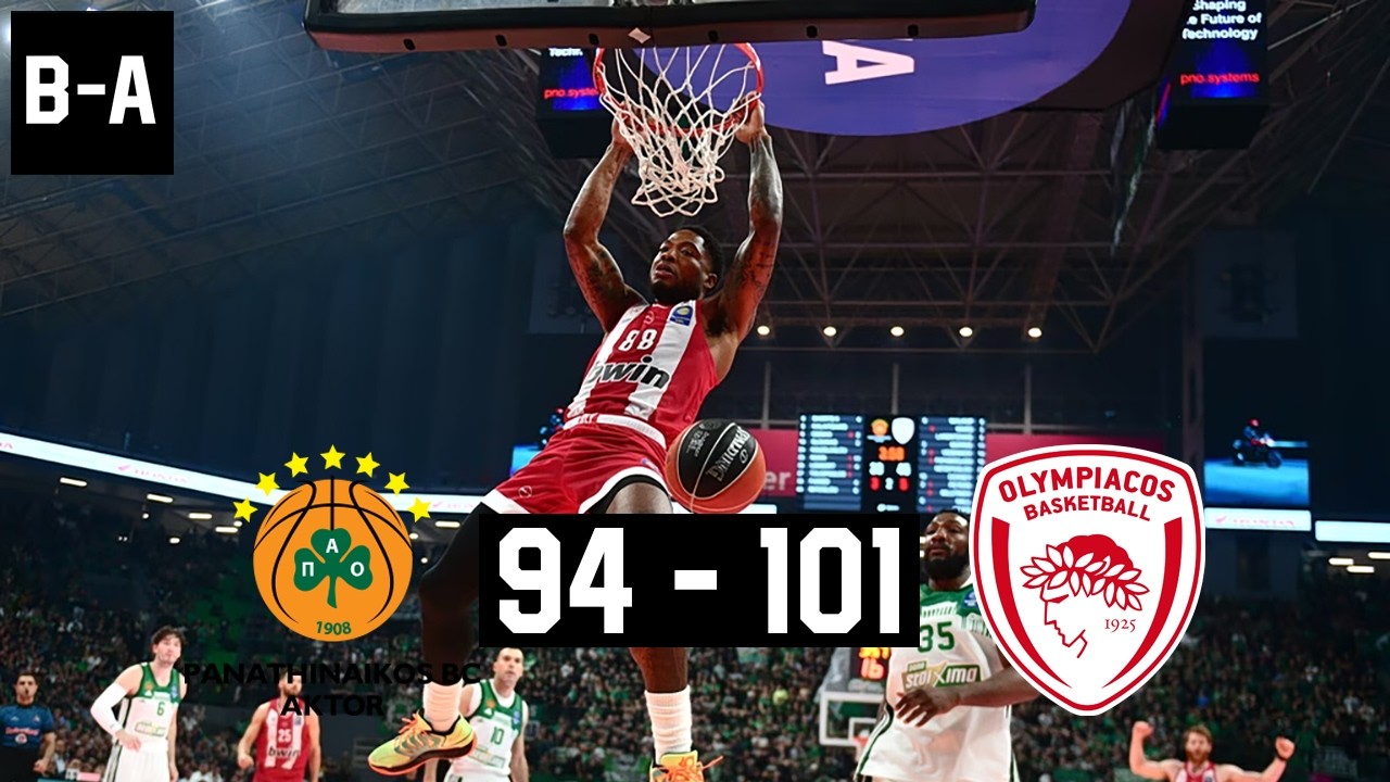 Panathinaikos vs Olympiacos 94-101 Highlights 🏀