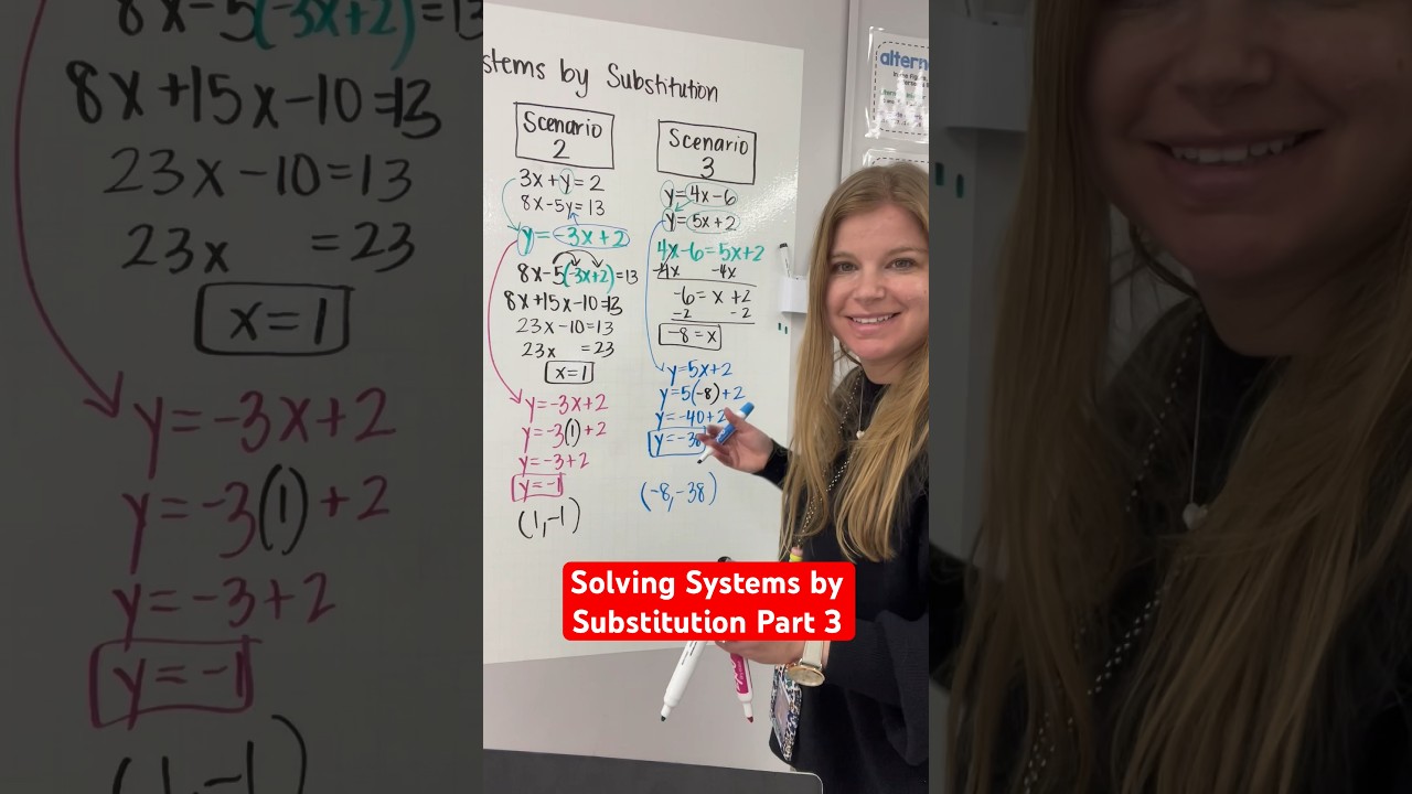Solving systems of equations part 3! #iteachalgebra #math #algebra #teacher