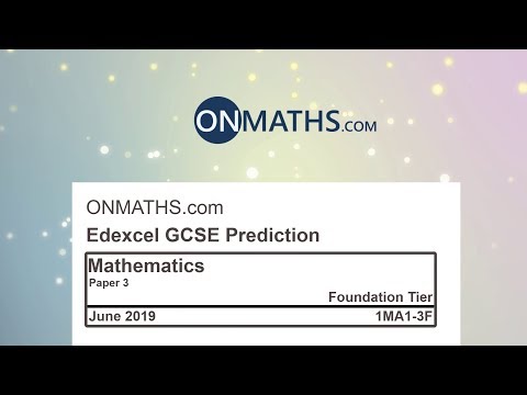 2019 Predicted Maths GCSE Paper 3 Edexcel (Foundation Paper 3) Calculator Exam 1MA1/3F