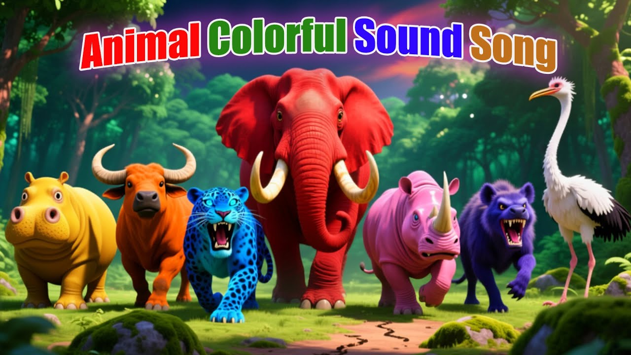 Animal Colorful Sound Song | Fun Music for Kids 🦁