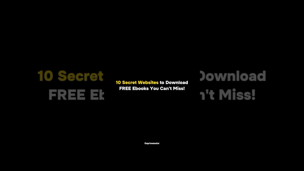 10 Hidden Websites for Downloading Free Ebooks