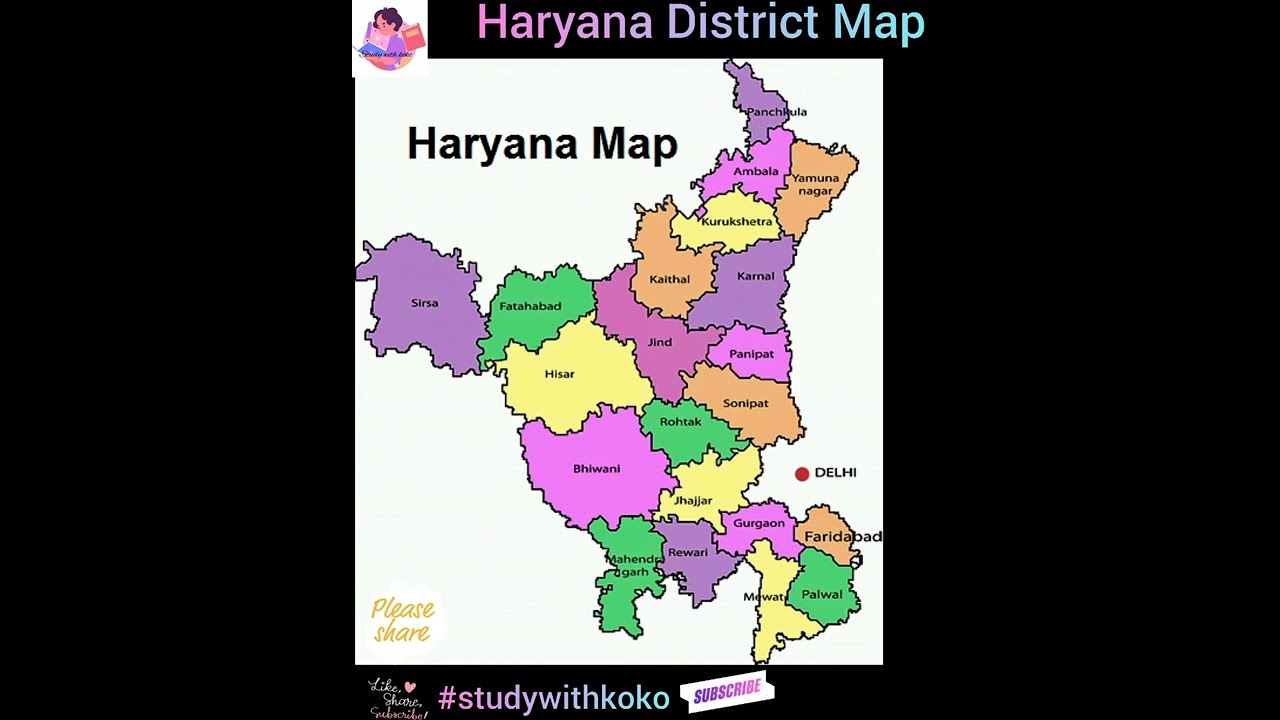 Haryana District Map for UPSC & IAS Prep 🗺️
