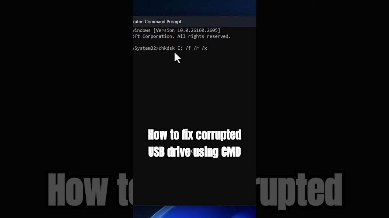 Quick Method to Repair a Corrupted USB Drive Using CMD