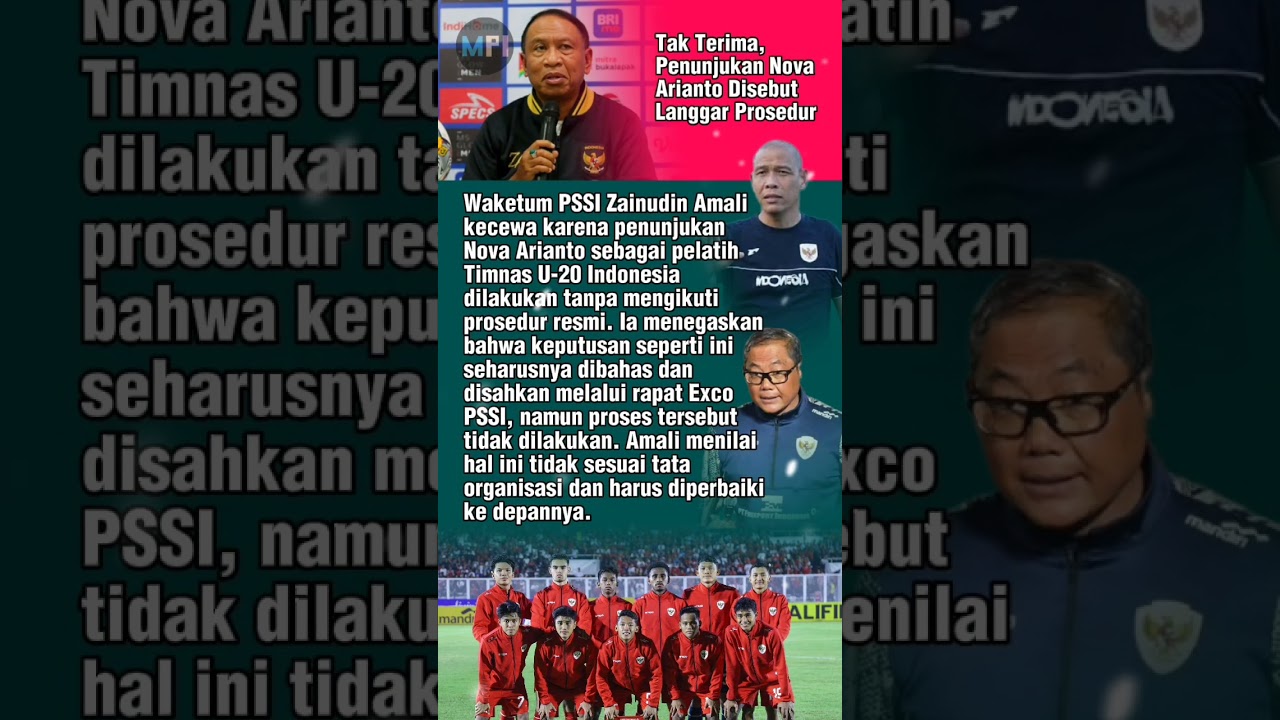 Waketum PSSI Ungkap Penunjukan Nova Arianto Tanpa Prosedur β½