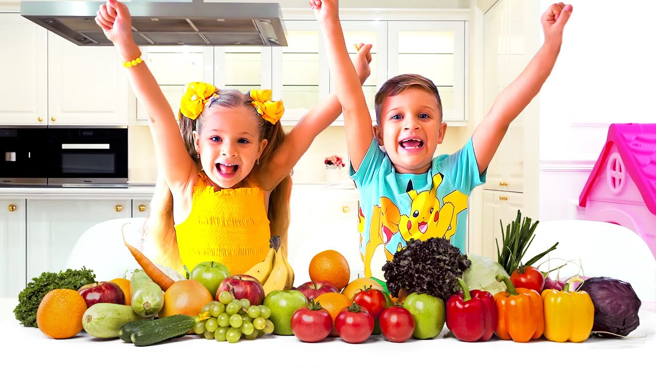 Весёлые истории о еде с Дианой и Ромой 🍎 — Учимся и веселимся вместе!