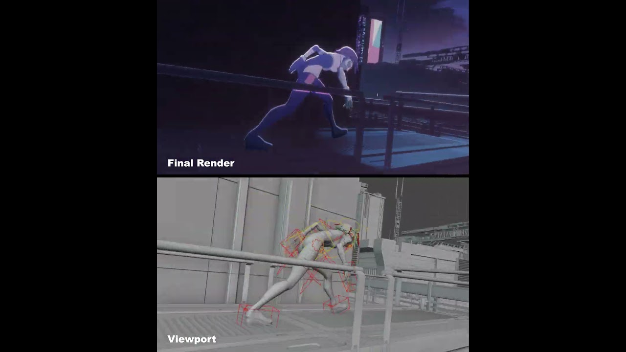 Anime Parkour Scene in Blender 🏃‍♂️