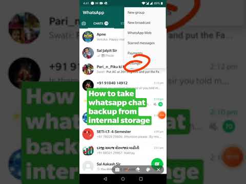 How to take whatsapp chat backup from internal storage in 30 seconds | whatsapp Backup |