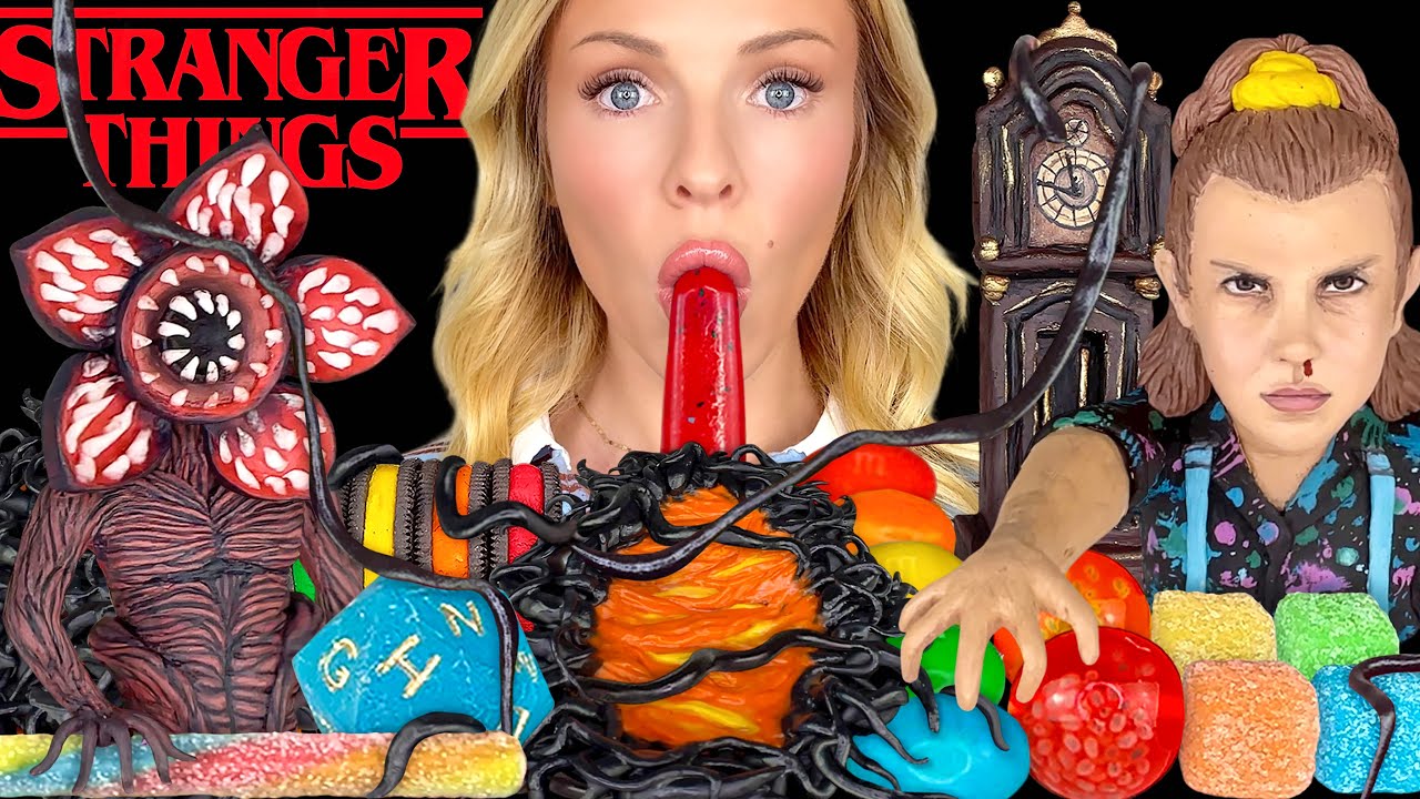 ASMR Mukbang with Stranger Things & Edibles 🎂