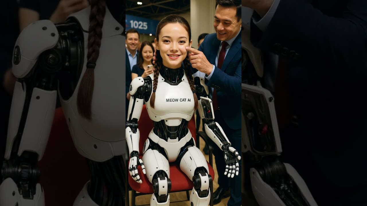 Elderly Gentleman checking function of Humanoid Robot at #IRC 2025 #shorts #USTtends