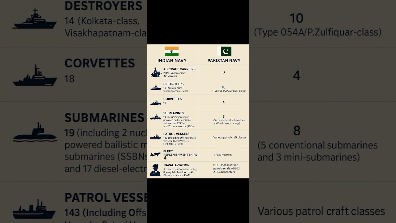 Indian Navy vs Pakistan Navy 2025 ⚓️