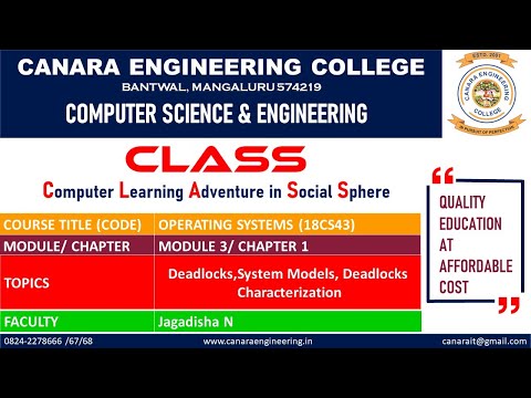 VTU Operating System (18CS43) Deadlock Characterization and Resource-Allocation Graph
