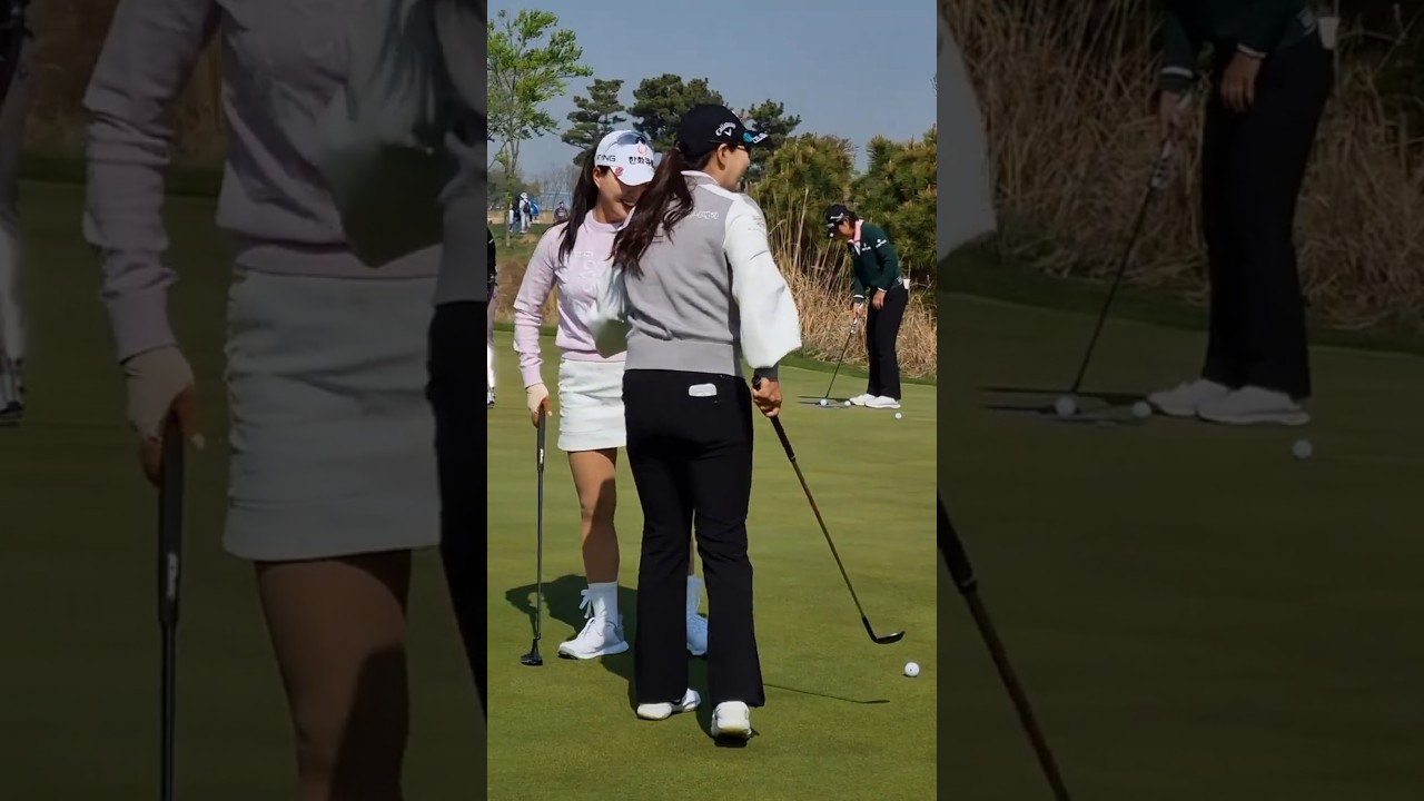 김지현·허다빈 프로, 퍼팅 연습장에서 다정한 모습 😊