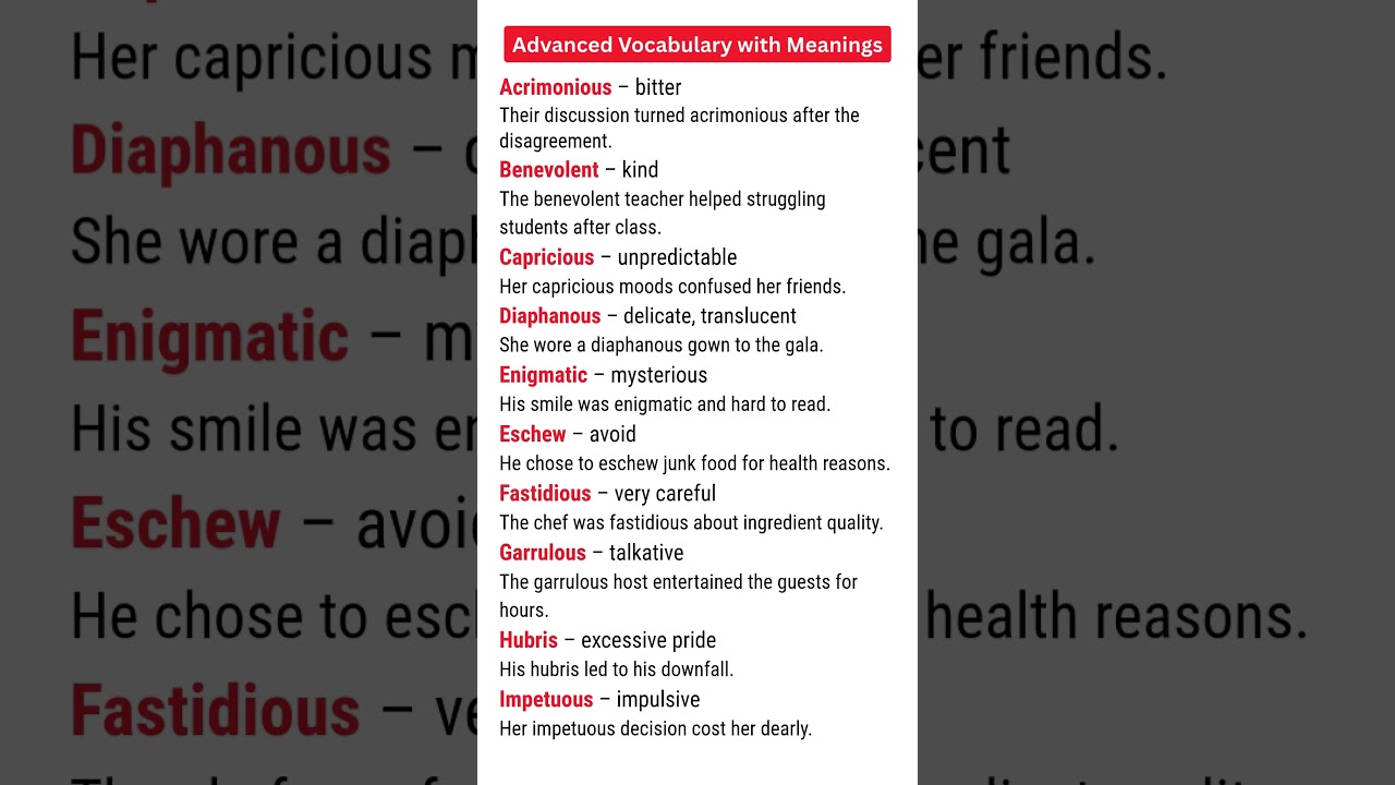 Master English Vocabulary: 100+ Words & Examples 📚