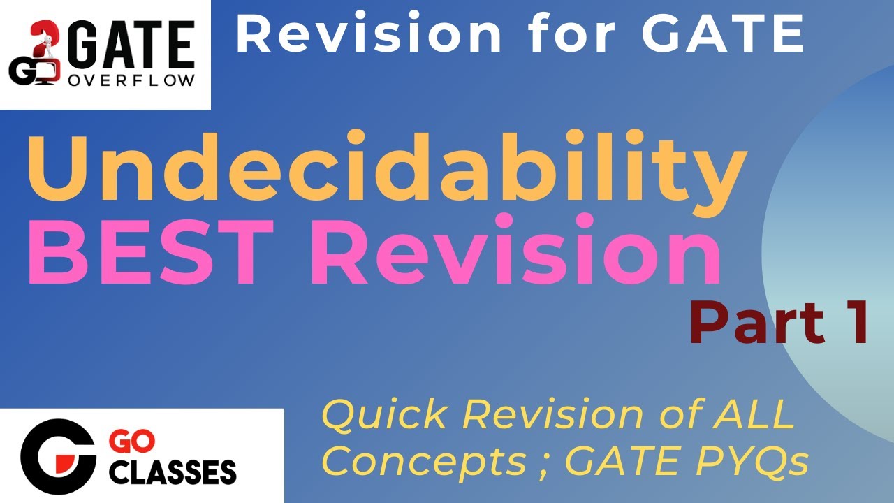 Decidability & Undecidability: Quick & Easy Revision Part 1 π