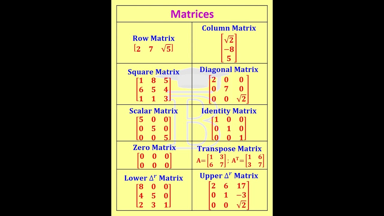 Types of Matrices Explained π
