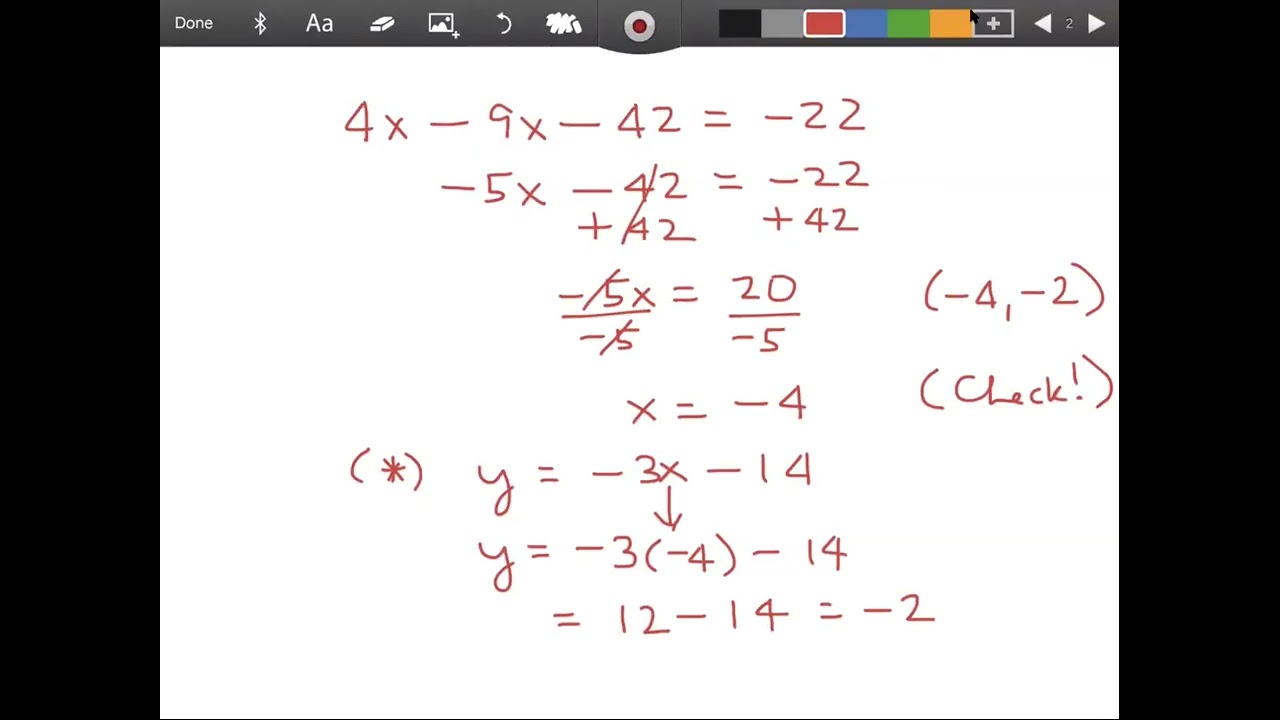 4.2 Solving Systems of Linear Equations Using Substitution