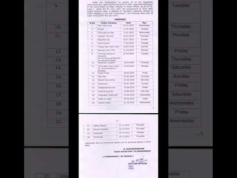 Public Holiday list for 2025 released🔥#holiday #2025 #2025holiday