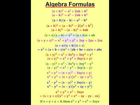 Algebra Formulas