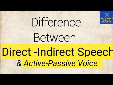 Difference Between Direct -Indirect Speech & Active -Passive Voice