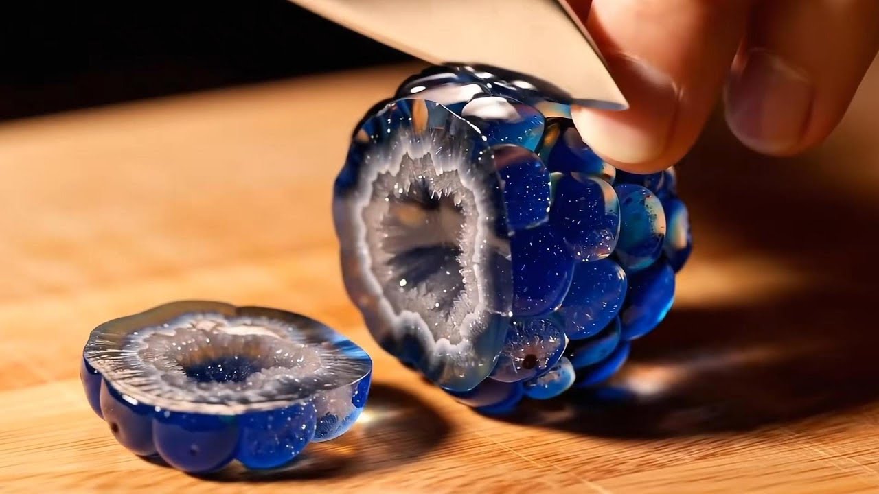 1 Hour of Satisfying AI ASMR Glass & Fruit Cutting